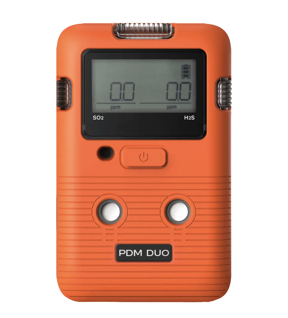 : Maxima Automation  PDM DUO dual-gas portable detector with wireless IR connectivity, real-time monitoring, and high-performance alarms for hazardous environments.