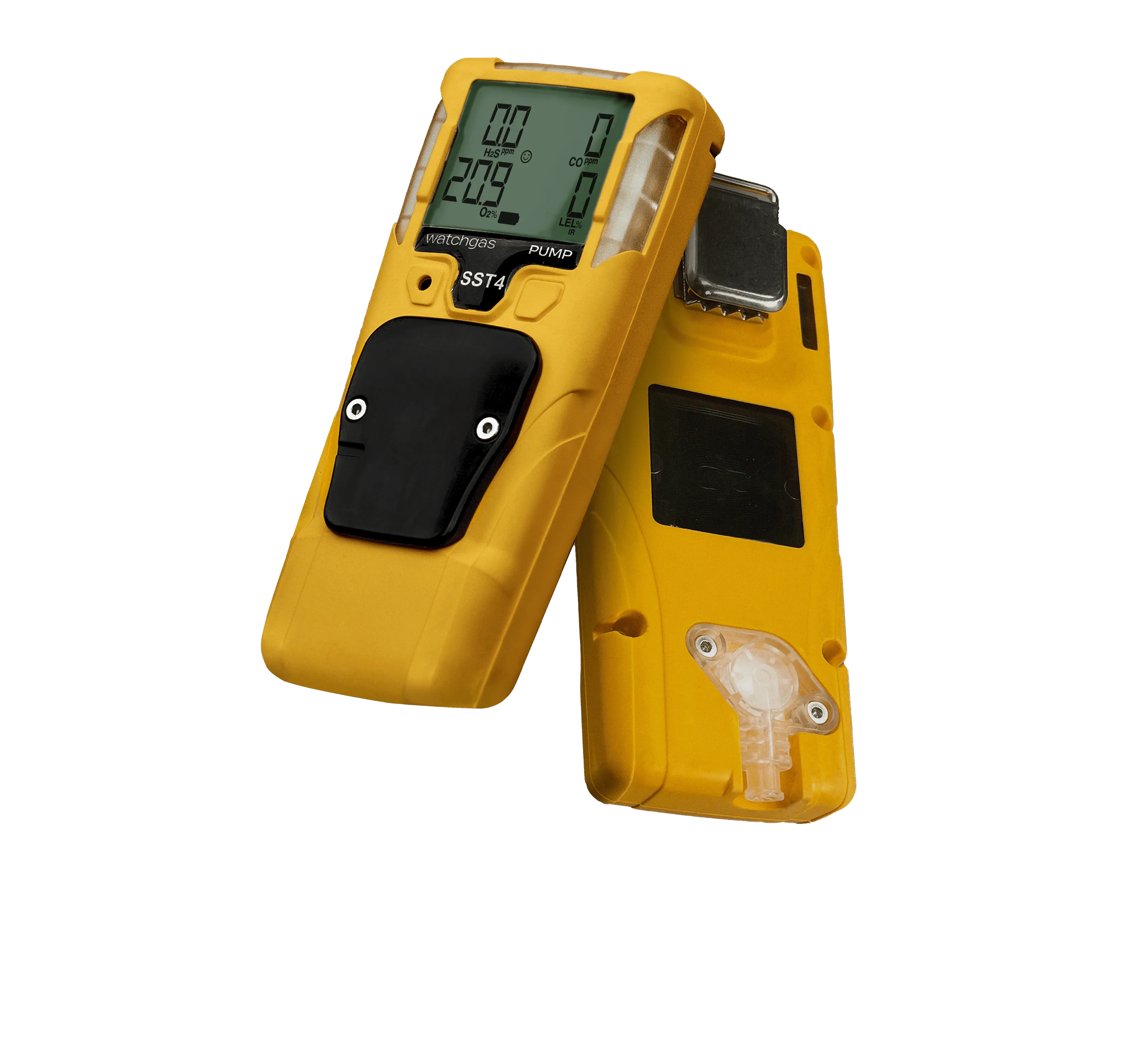 SST4 Pump – compact four-gas detector with internal pump, wireless charging, fast response time, and rugged design for confined space and industrial gas monitoring.