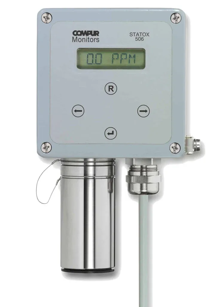 Statox 506, a stationary gas detector for oxygen and toxic gases, ideal for confined spaces and high-risk industrial applications.